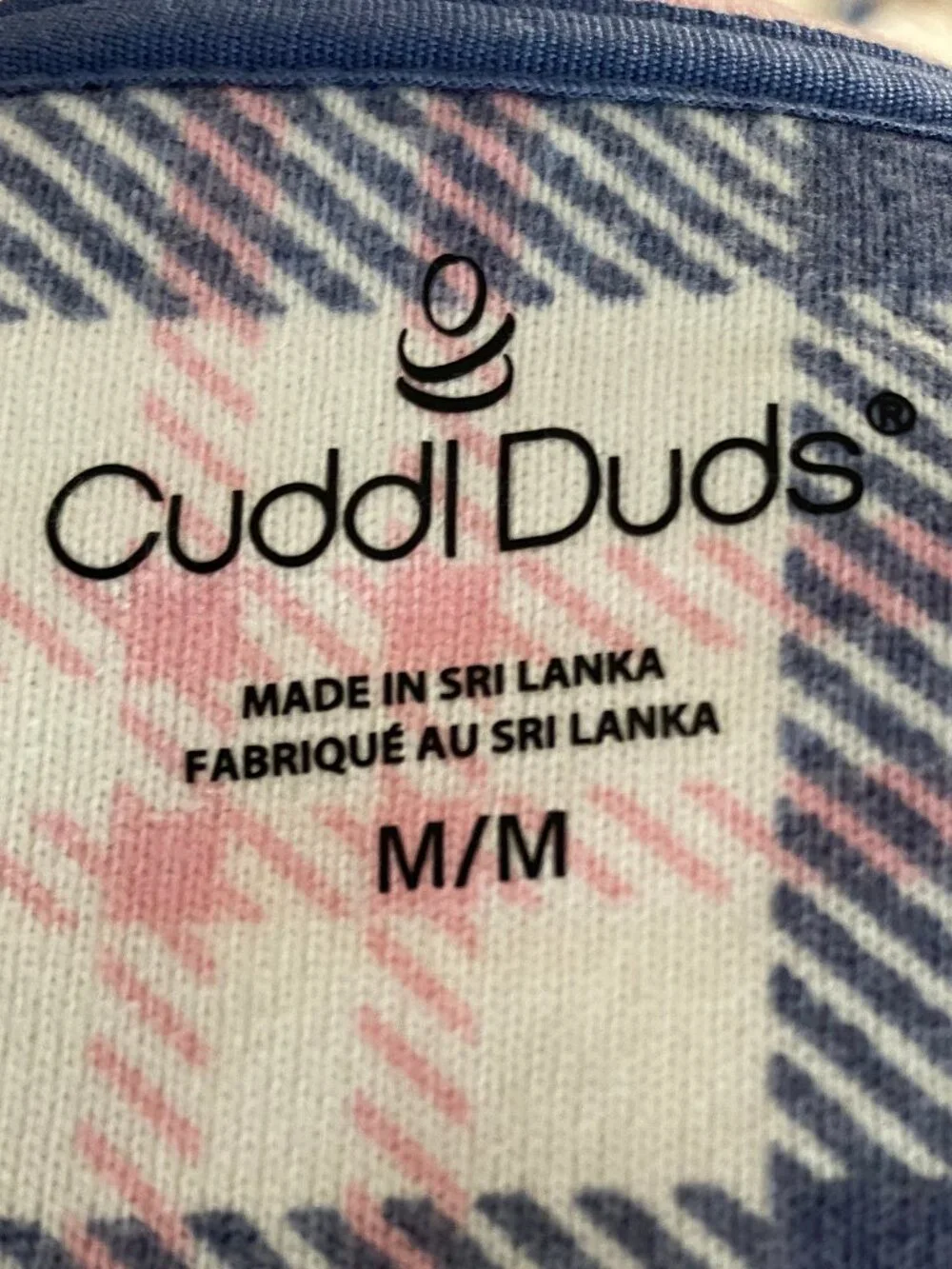 NEW Cuddl Duds Plaid Pajama Set Jogger Pants Pockets Pink Blue M